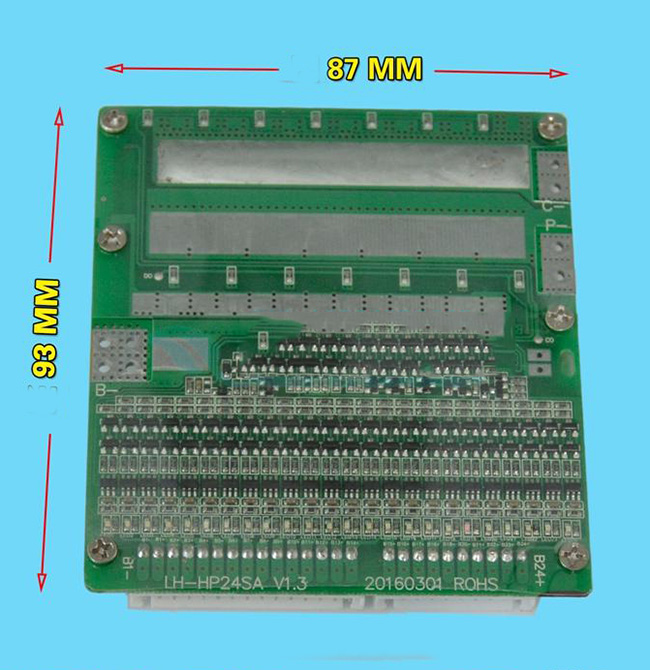 24S LiFePO4 Li-ion bms pcm With led showing