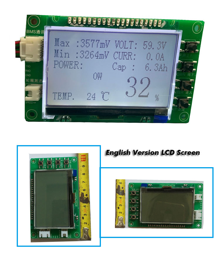  LiFePO4 Li-ion smart bms pcm LCD screen for motorcycle  electric vehicles