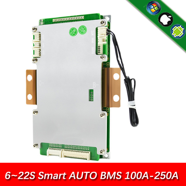 6S-22S 100A 150A 200A 250A Auto Identification smart bms pcm with android Bluetooth app UART bms wi software (APP) monitor 