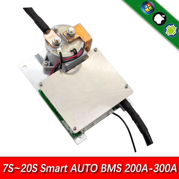 7S ~20S 200A relay solution smart bms pcm with android Bluetooth app UART bms wi software (APP) monitor  