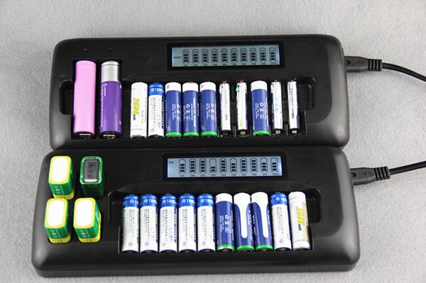 10 Slots LCD Screen Display Intelligent Rapid Battery Charger for AA AAA Ni-MH Ni-Cd 18650 Li9V