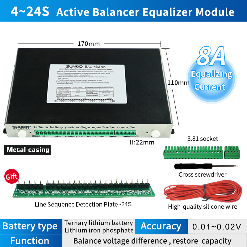 4S ~ 24S 8A 1.8V 4.5V Equalizer/ ACTIVE Balancer WITH Bluetooth  