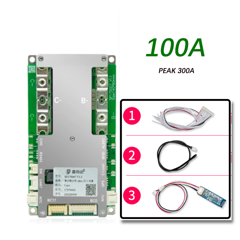 17S100A Peak 300a Auto Identification  JBD bms pcm with android Bluetooth app UART bms wi software (APP) monitor 
